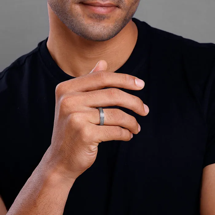 Oxidised Silver Road Warrior Ring For Him Giva