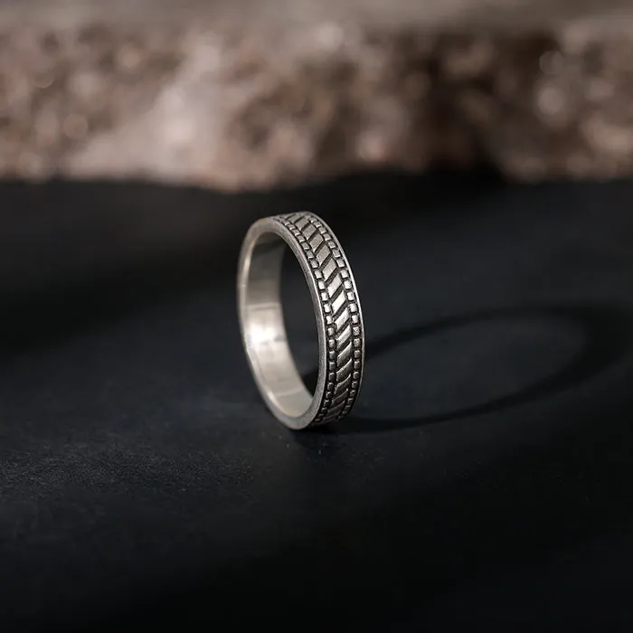 Oxidised Silver Road Warrior Ring For Him Giva