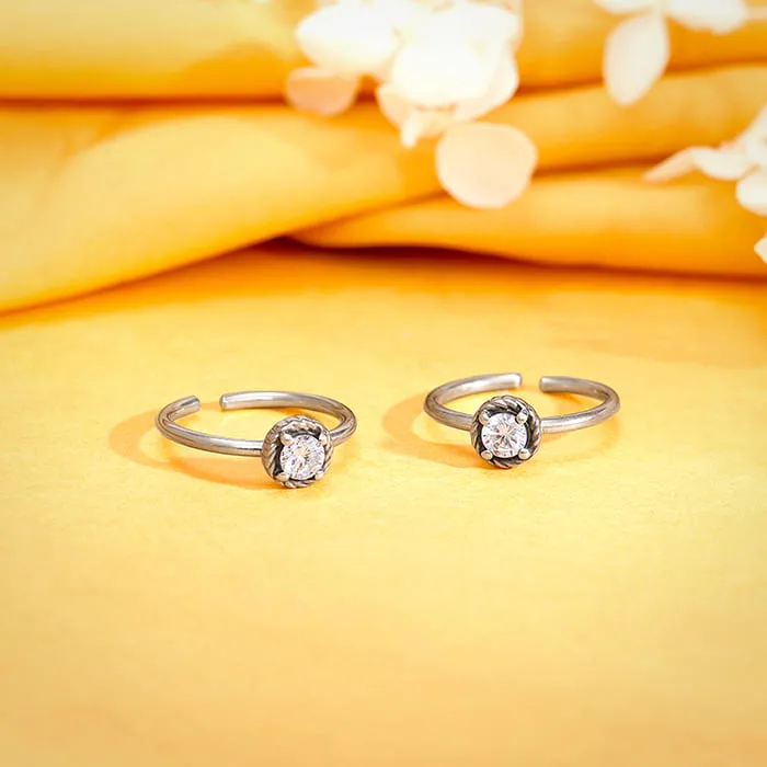 Oxidised Silver Soumya Toe Rings Giva