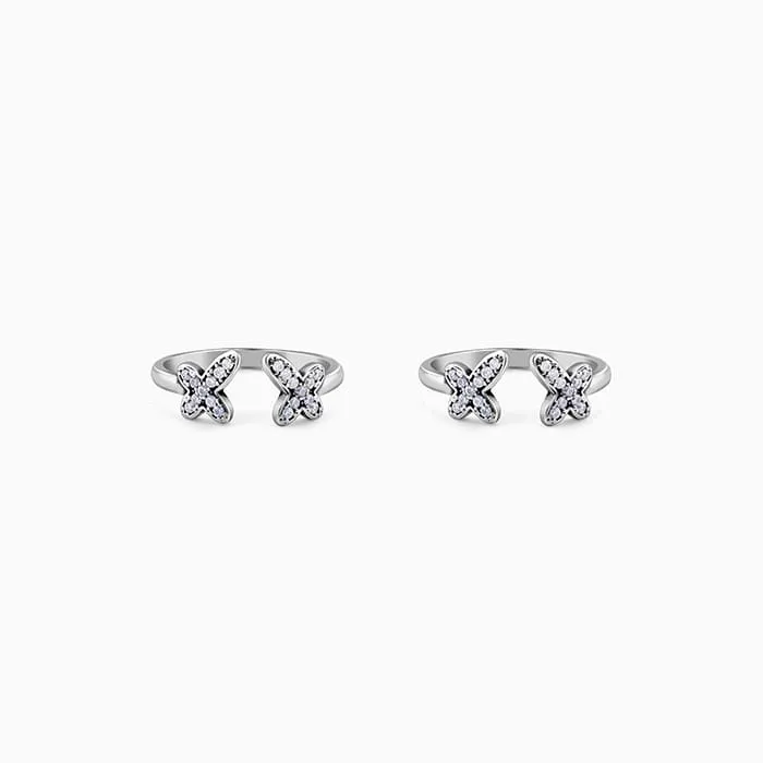 Oxidised Silver Titli Toe Rings Giva