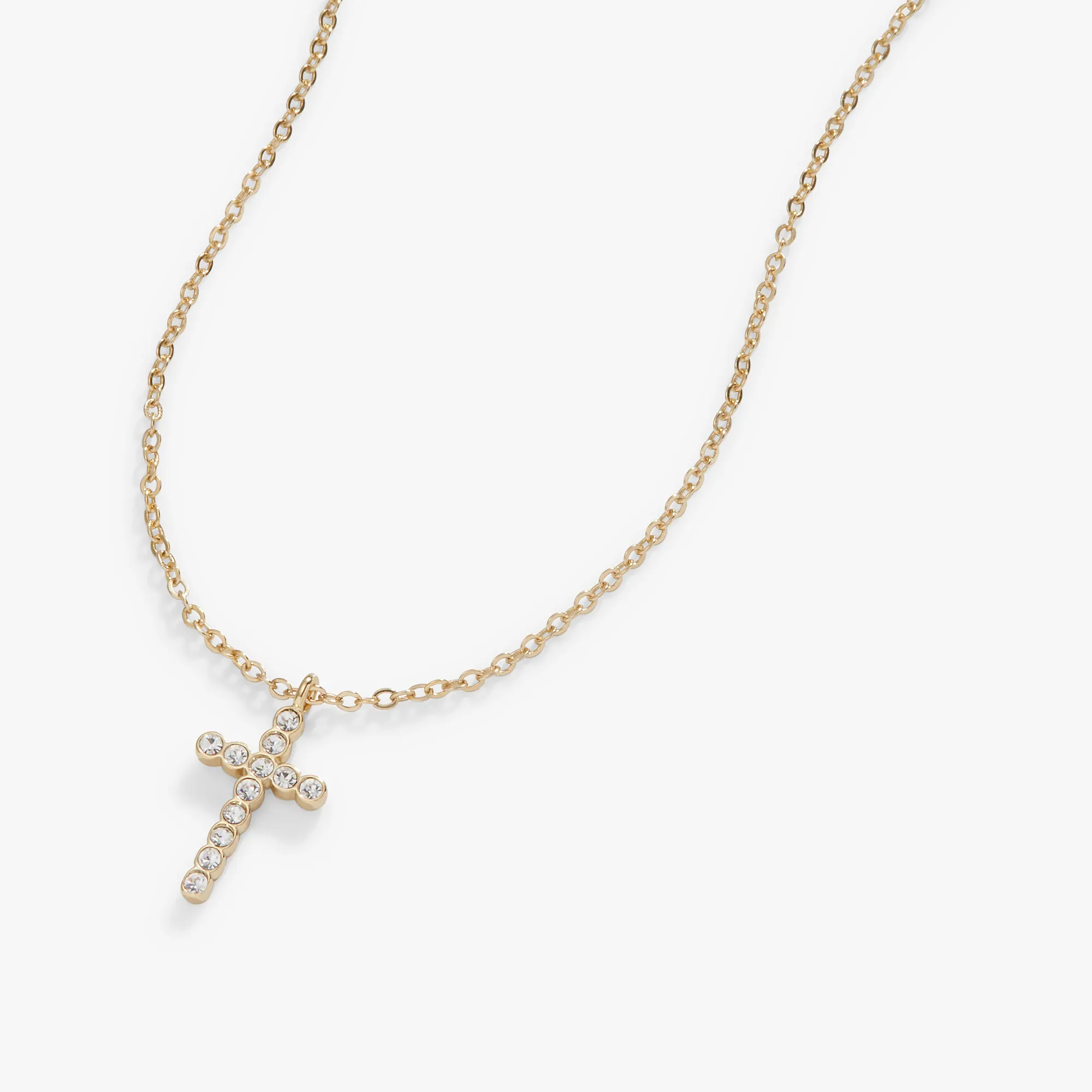 Pav Cross Necklace, Adjustable