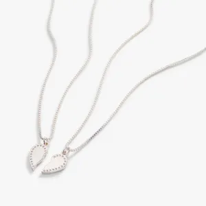 Pav Heart Best Friend Necklaces, Set of 2