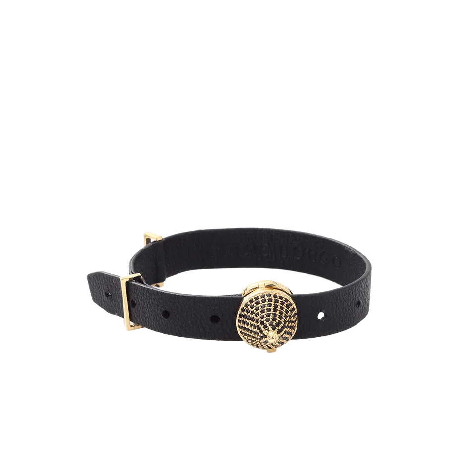 Pave Cone Leather Bracelet