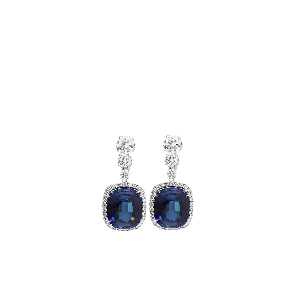 Pave Cushion Drop Earrings