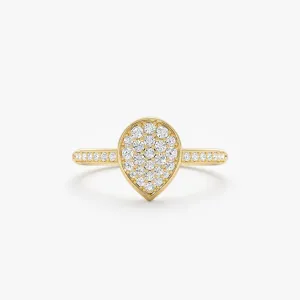 Pave Diamond Pear Engagement Ring, Lydia SARAHELISE