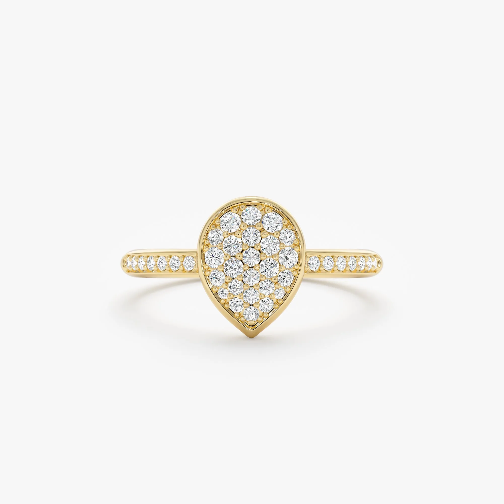 Pave Diamond Pear Engagement Ring, Lydia SARAHELISE
