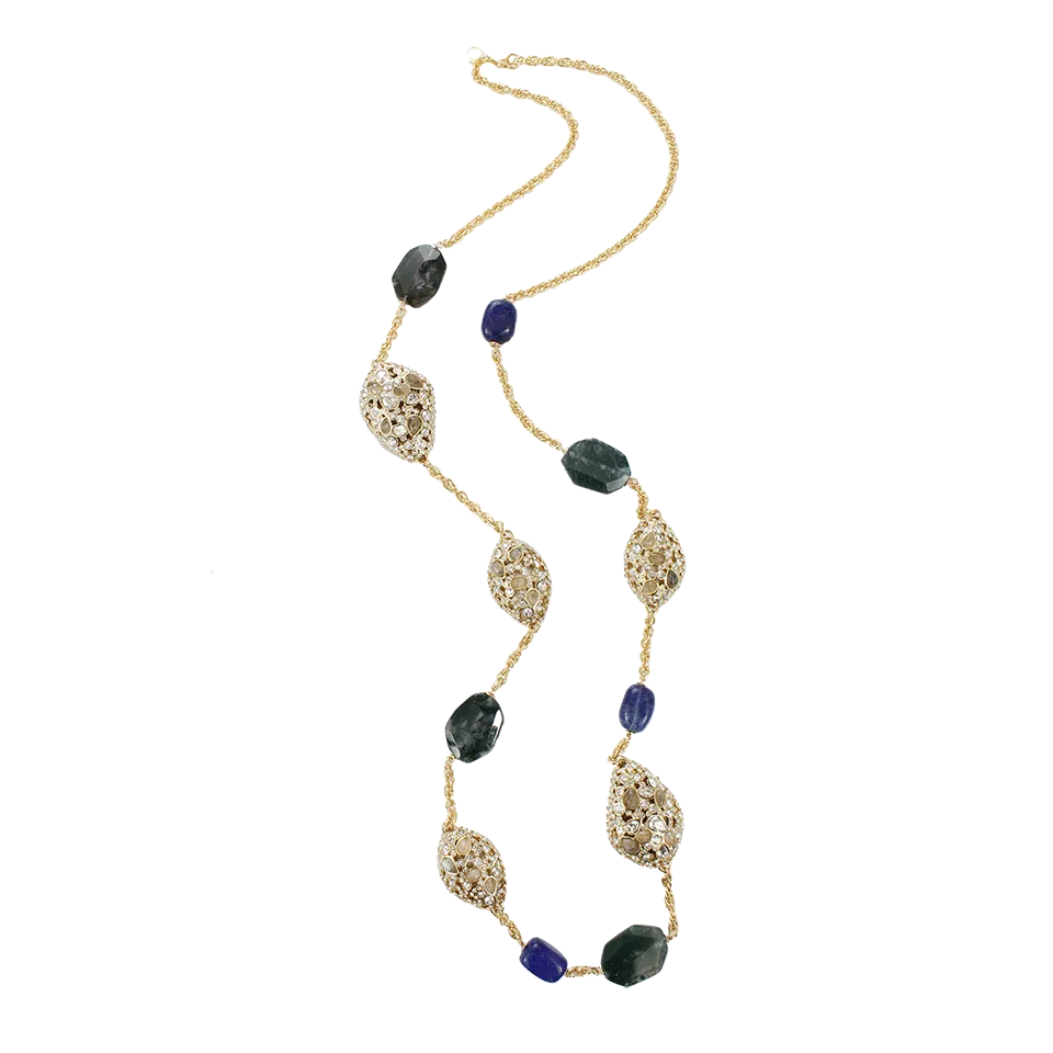 Pave Moss Agate Double Necklace