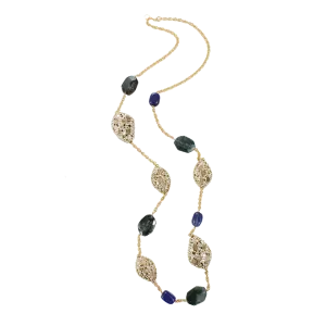 Pave Moss Agate Double Necklace