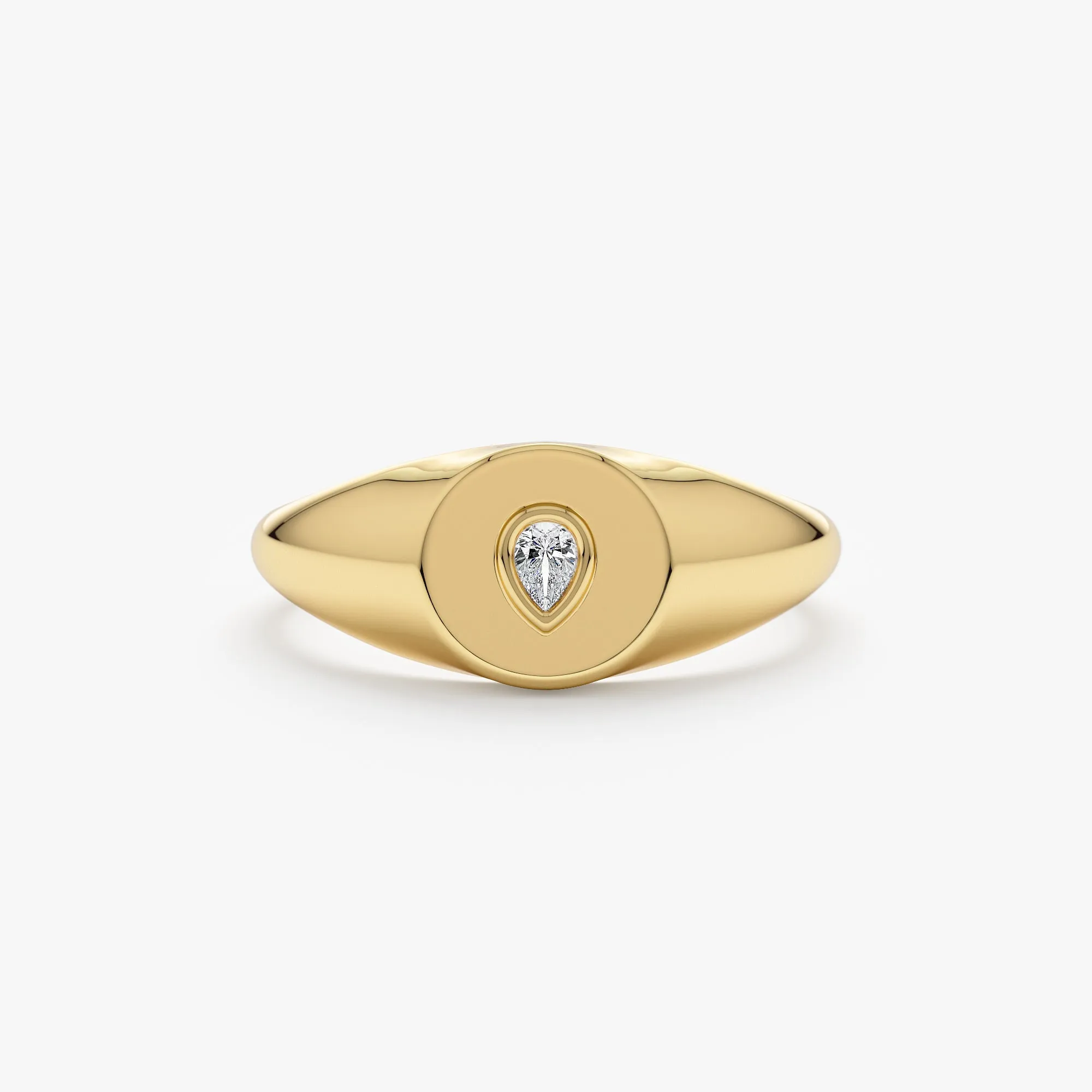 Pear Diamond Signet Ring, Lagrima SARAHELISE