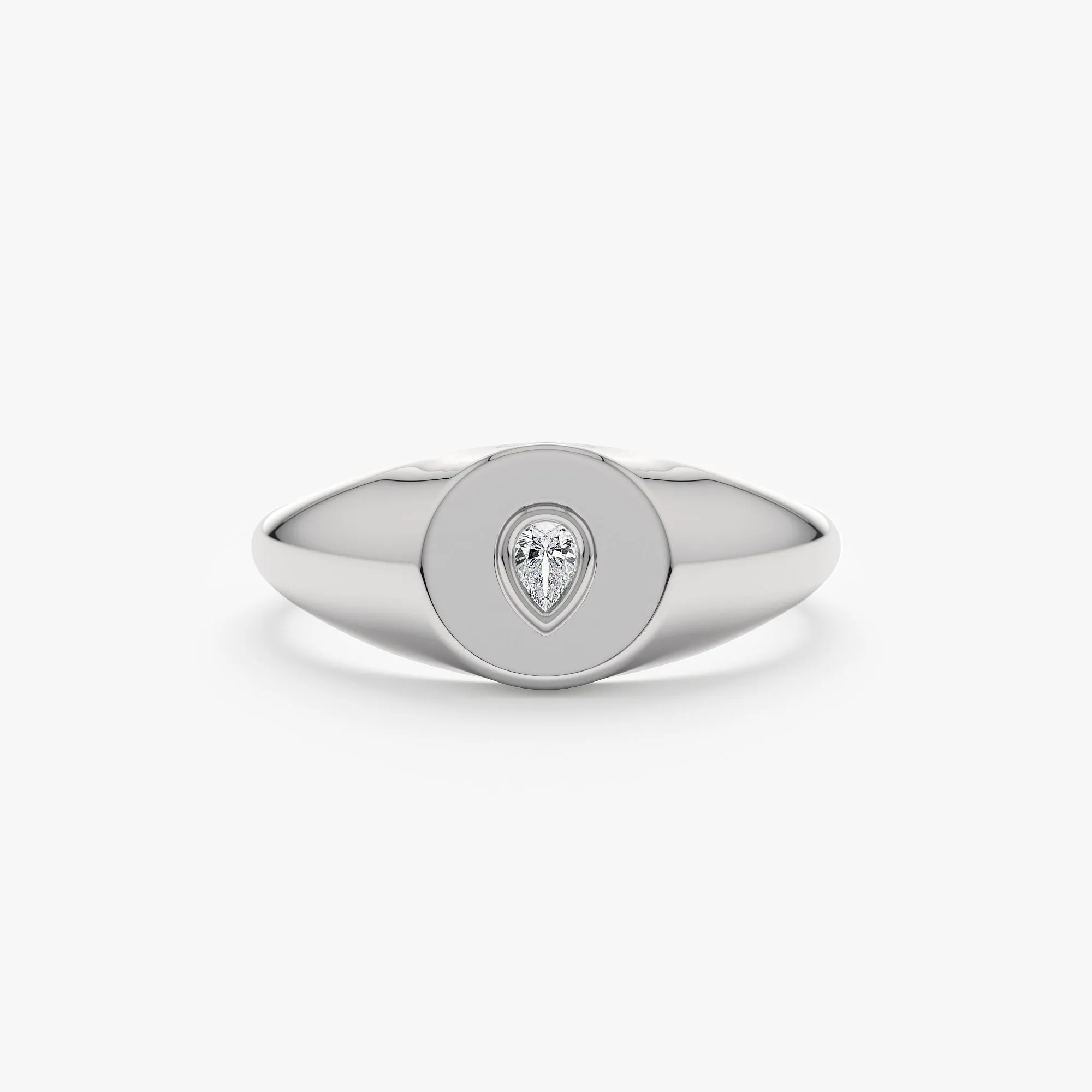 Pear Diamond Signet Ring, Lagrima SARAHELISE