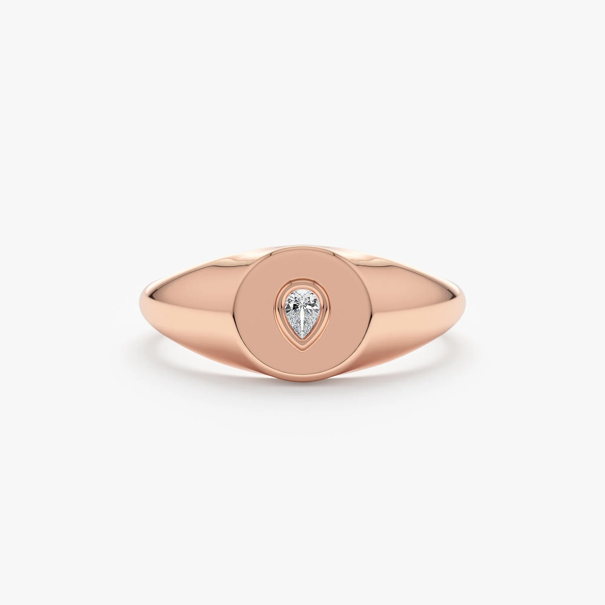 Pear Diamond Signet Ring, Lagrima SARAHELISE