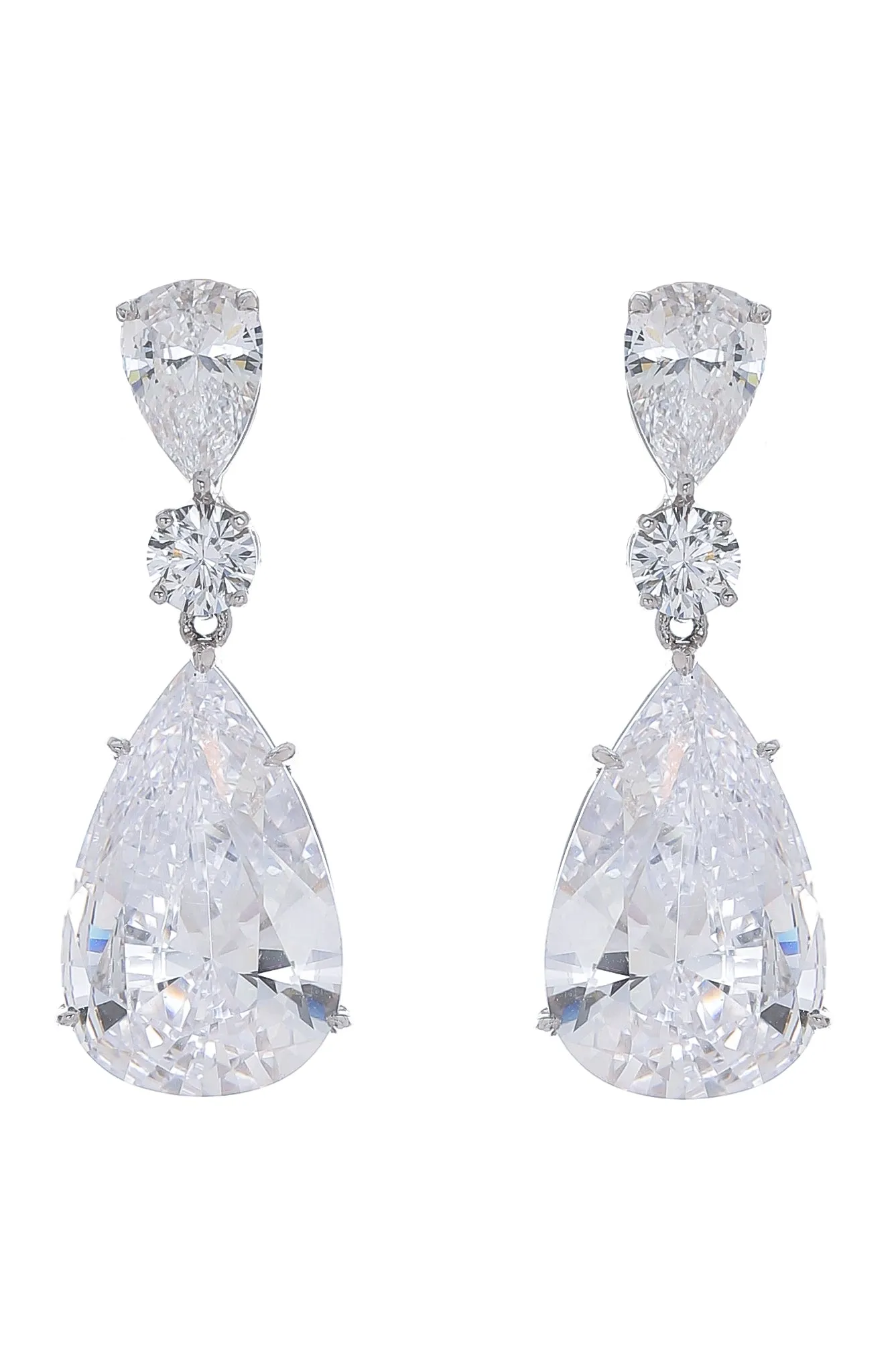 Pear Round Drop Earrings