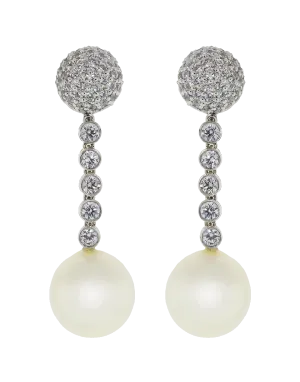 Pearl Ball Drop Clip Earrings