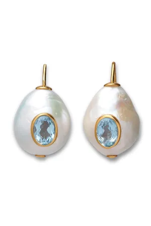 Pearl Pablo Earrings - Blue Topaz