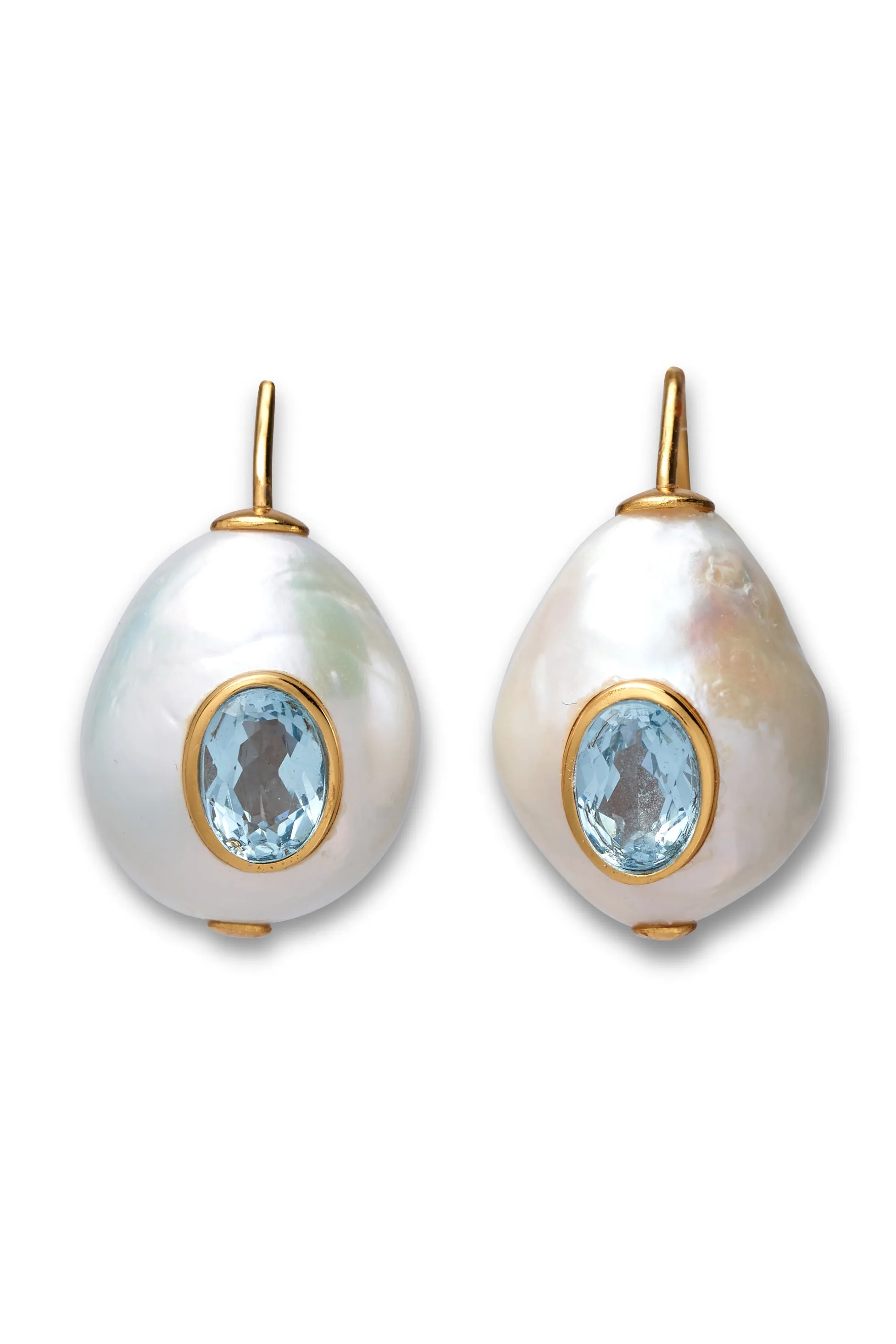 Pearl Pablo Earrings - Blue Topaz