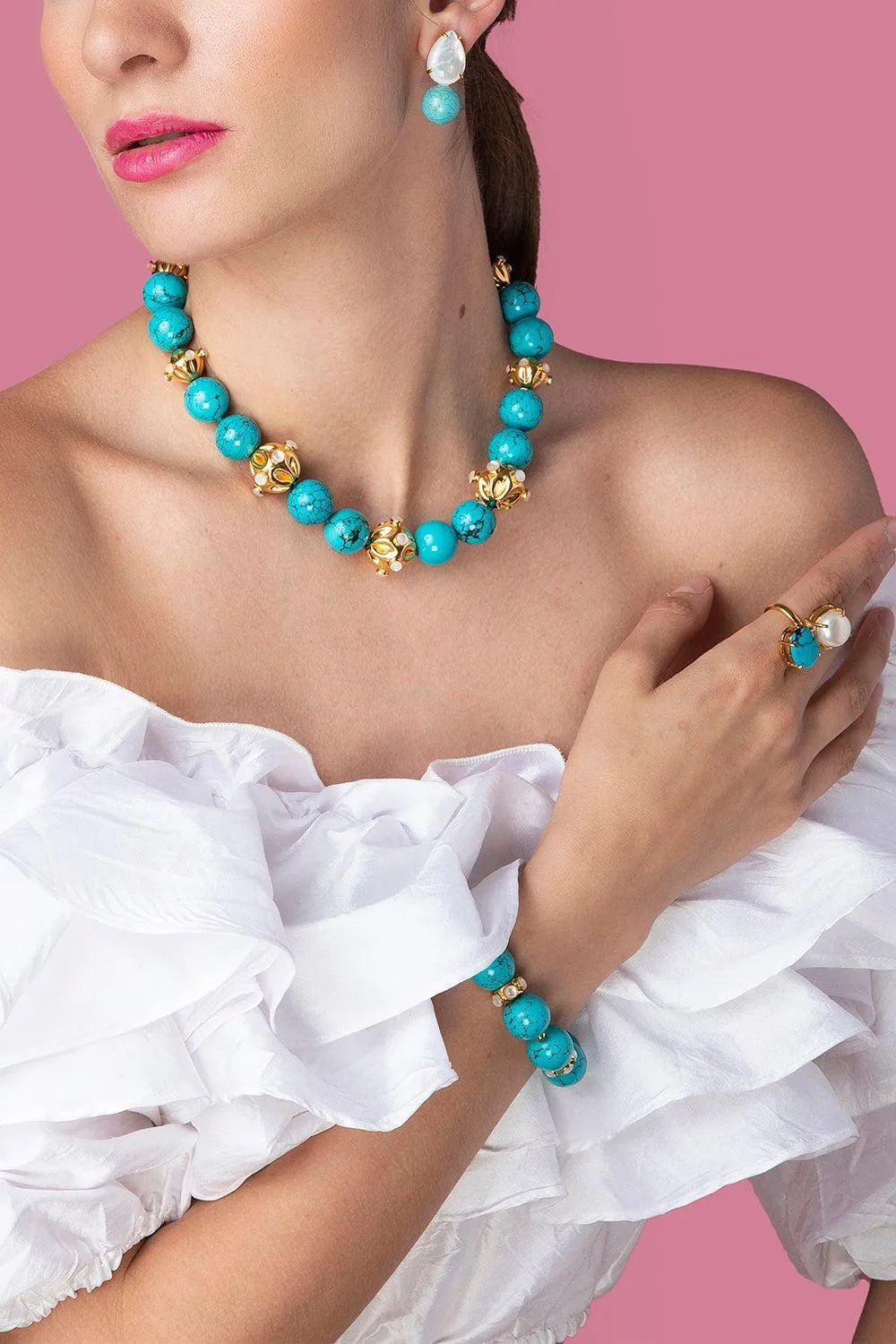 Pearl Turquoise Earrings