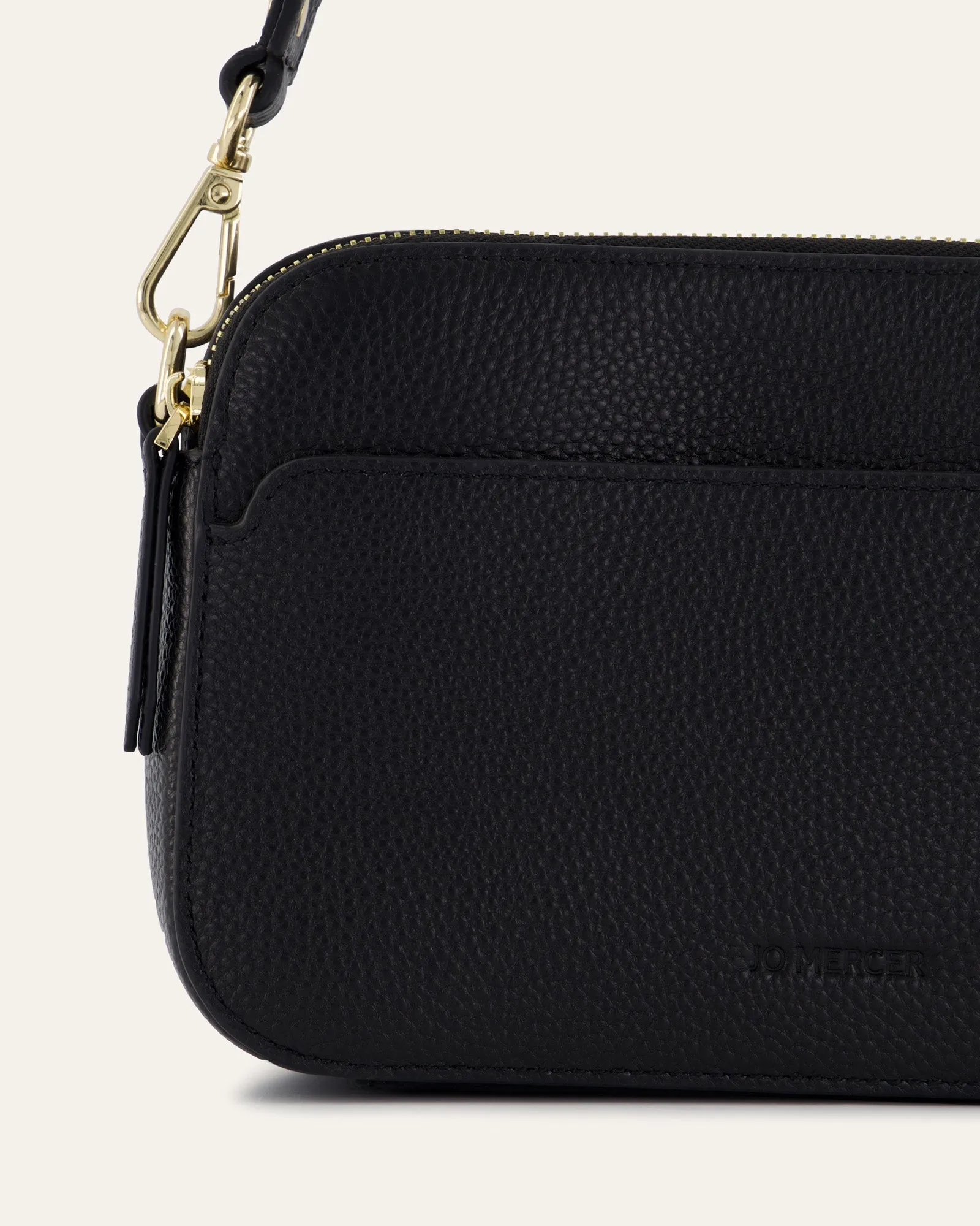 PHOEBE CROSSBODY BAG BLACK LEATHER Jo Mercer