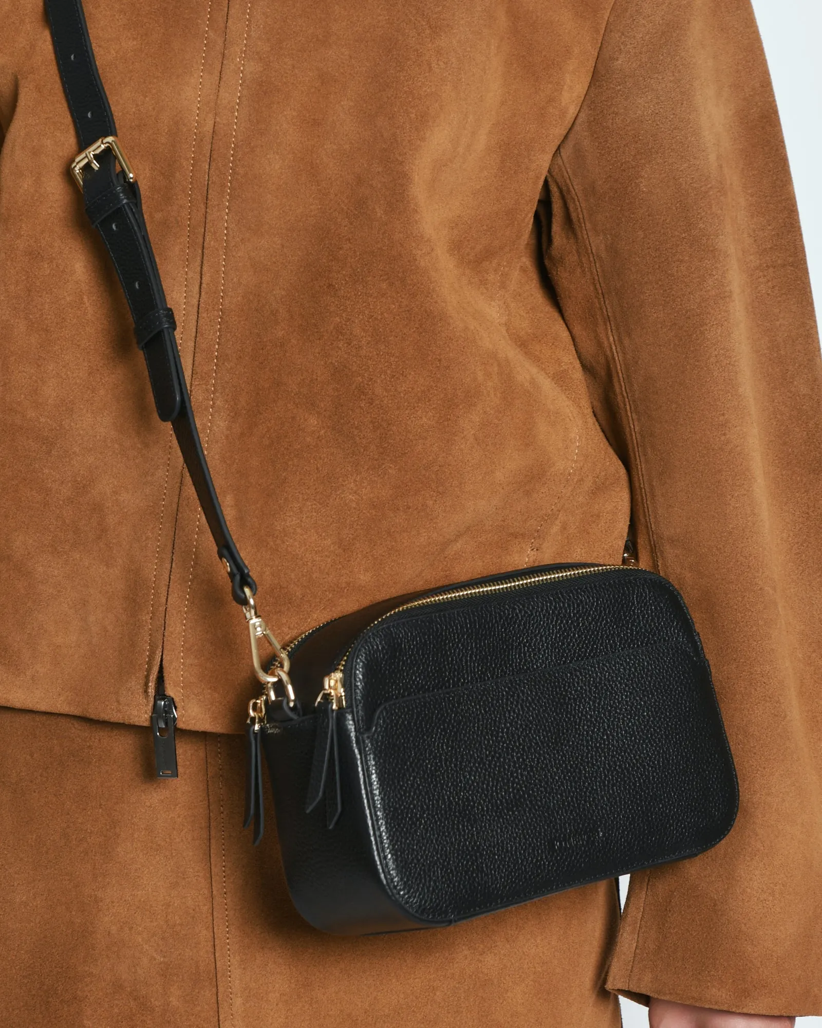 PHOEBE CROSSBODY BAG BLACK LEATHER Jo Mercer