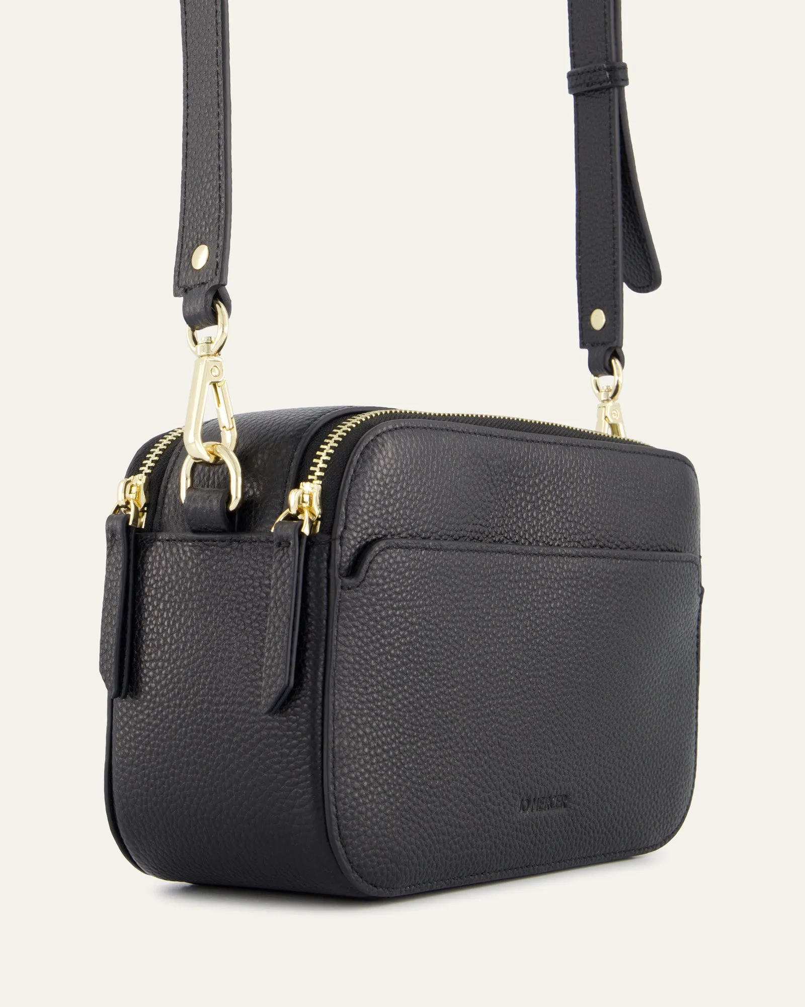PHOEBE CROSSBODY BAG BLACK LEATHER Jo Mercer
