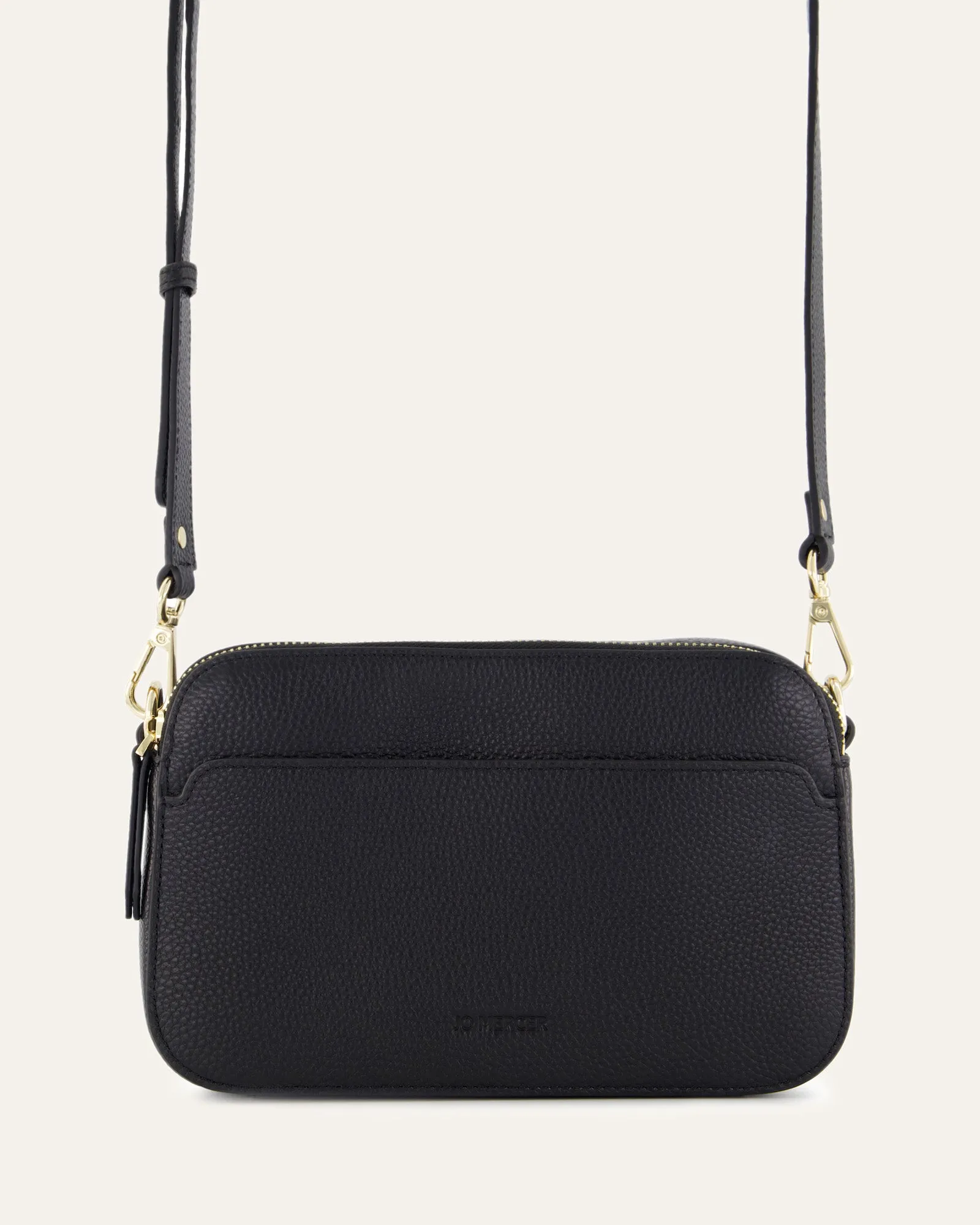 PHOEBE CROSSBODY BAG BLACK LEATHER Jo Mercer