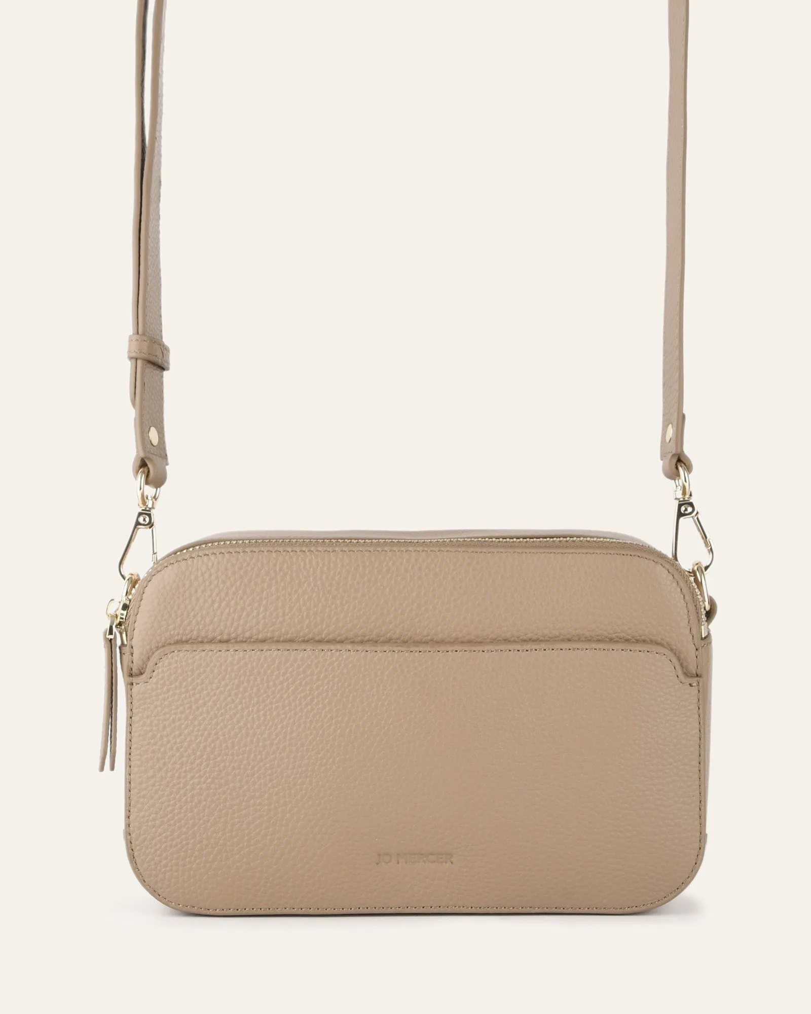 PHOEBE CROSSBODY BAG TAUPE LEATHER Jo Mercer