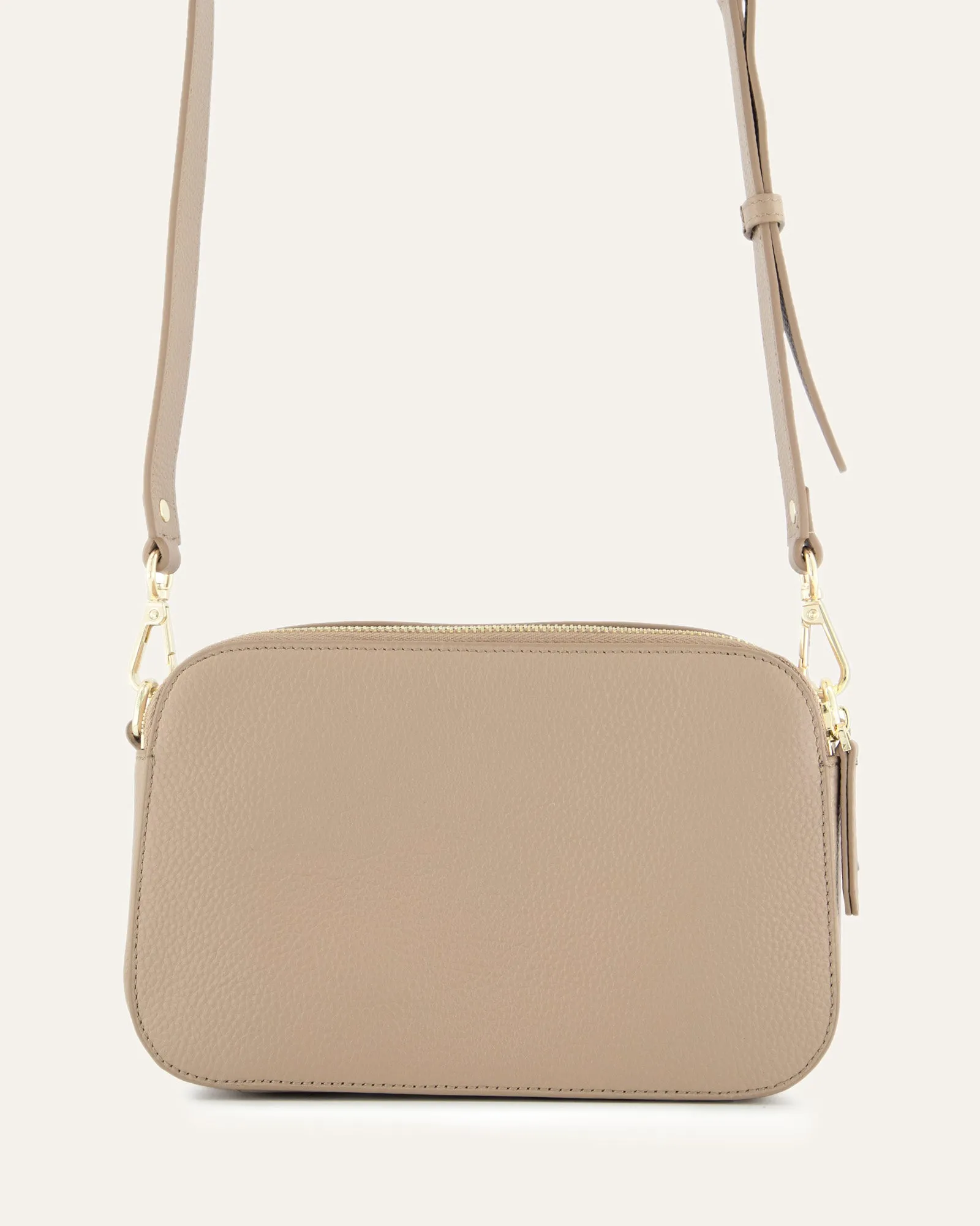 PHOEBE CROSSBODY BAG TAUPE LEATHER Jo Mercer