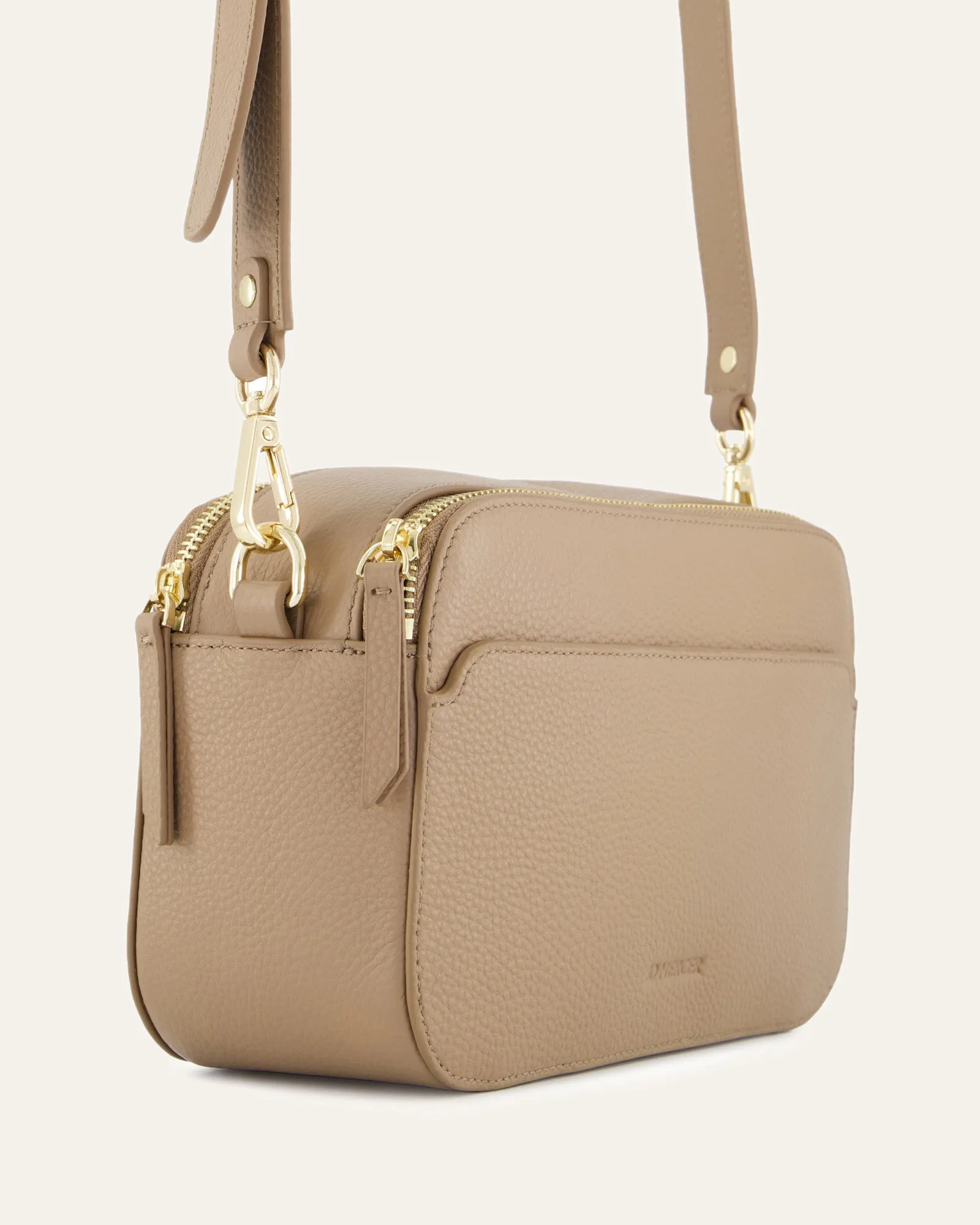 PHOEBE CROSSBODY BAG TAUPE LEATHER Jo Mercer
