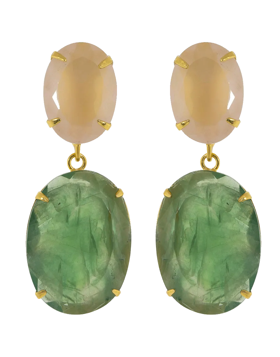 Quartz And Flourite Earrings