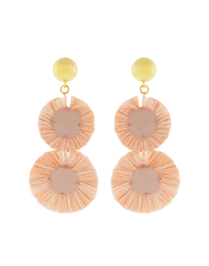 Raffia Disk Drop Earrings