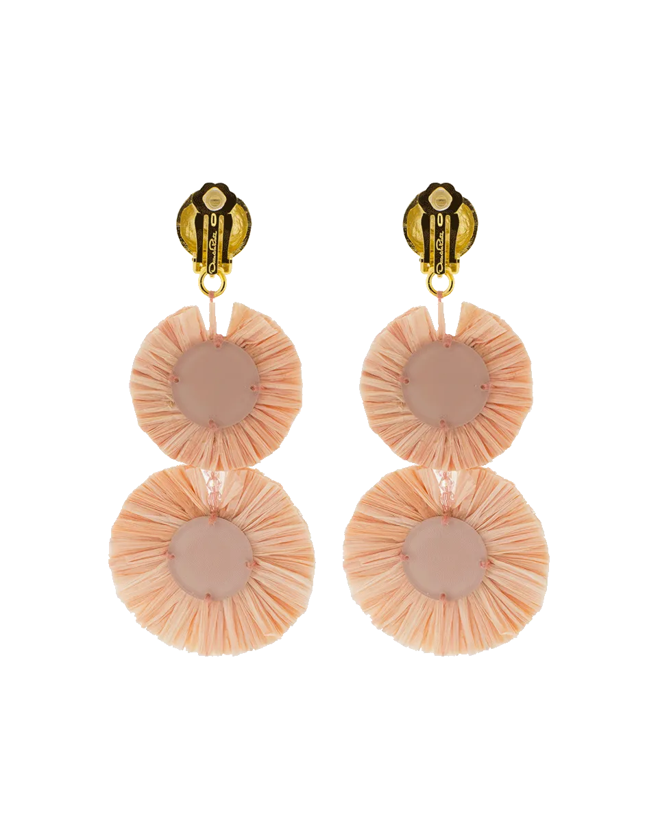 Raffia Disk Drop Earrings