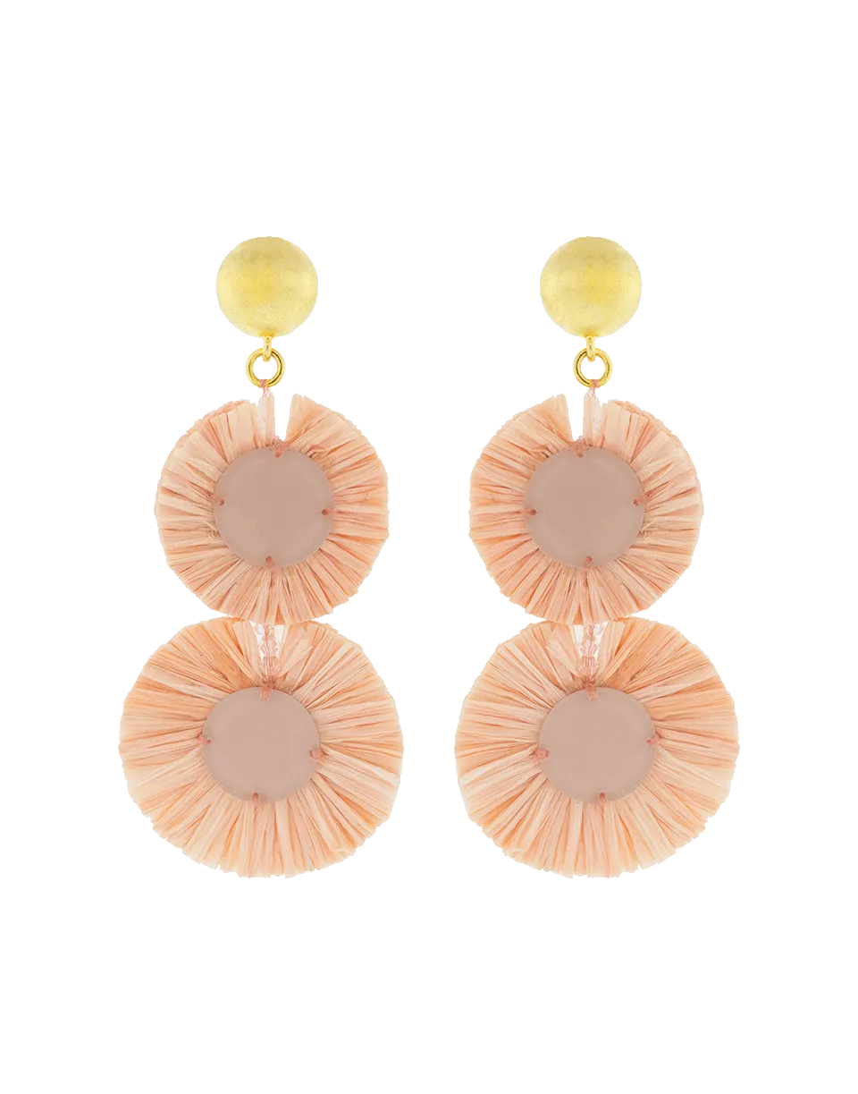 Raffia Disk Drop Earrings