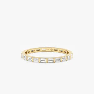 Ribbed Baguette Diamond Eternity Band, Tullulah SARAHELISE