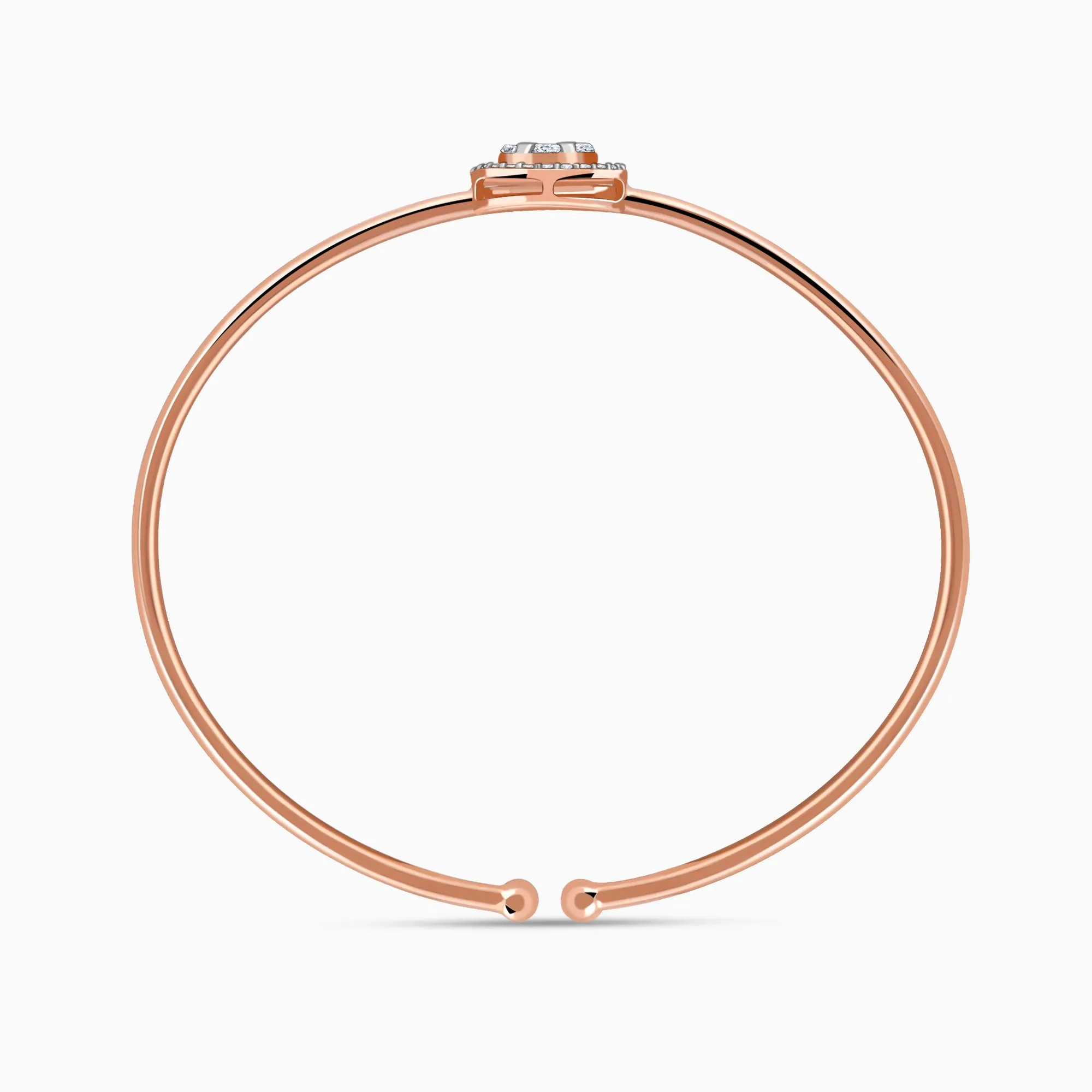 Rose Gold Aster Halo Diamond Bangle Giva