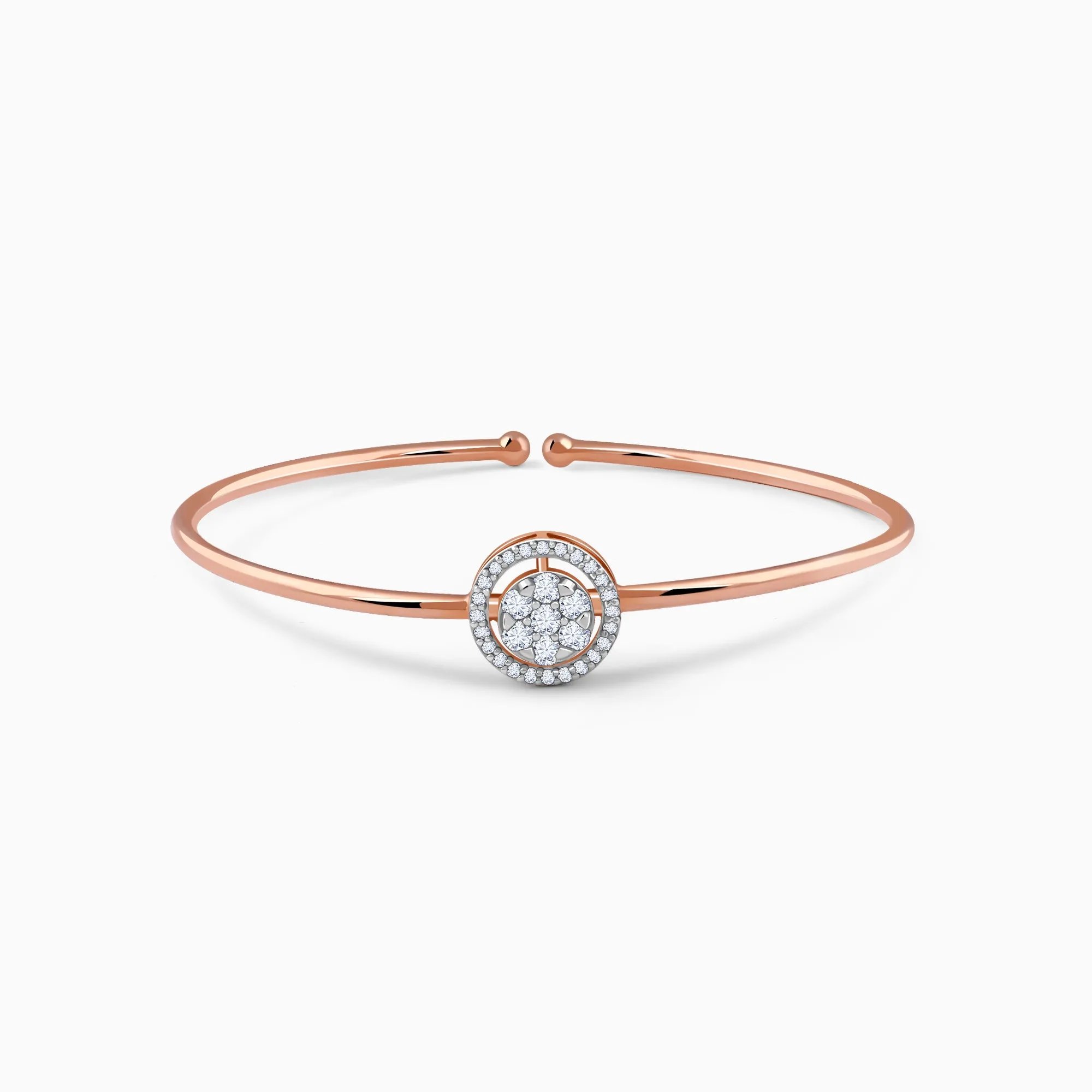 Rose Gold Aster Halo Diamond Bangle Giva