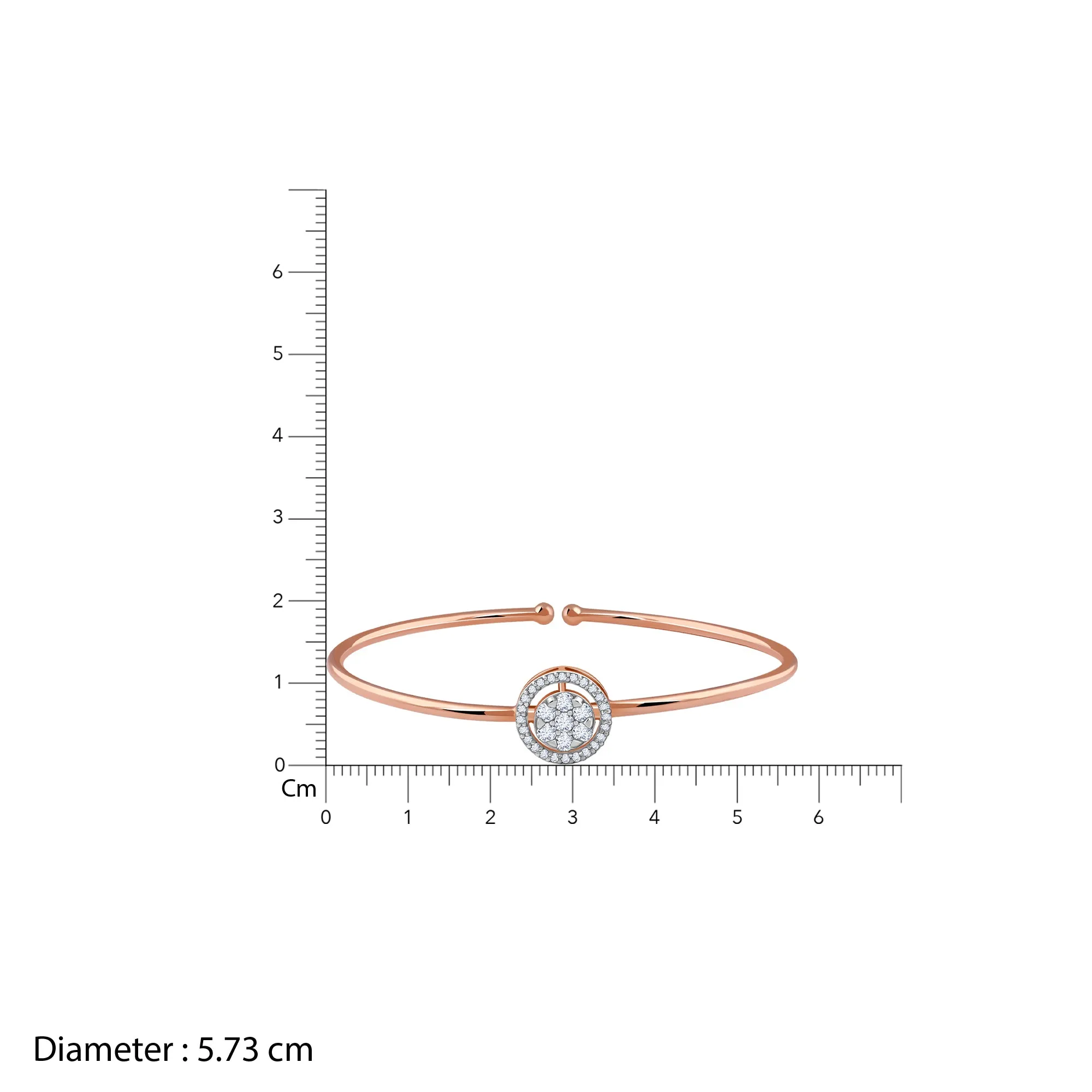 Rose Gold Aster Halo Diamond Bangle Giva