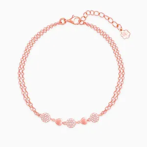 Rose Gold Dazzling Hearts Bracelet Giva