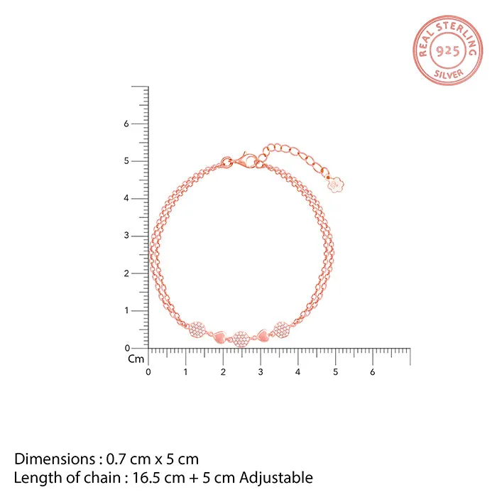 Rose Gold Dazzling Hearts Bracelet Giva