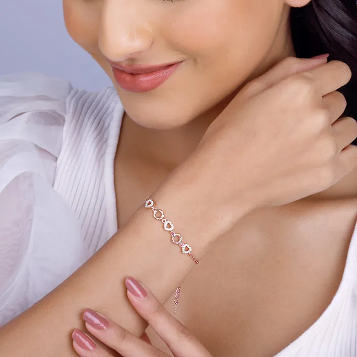 Rose Gold Loving Heart Bracelet Giva