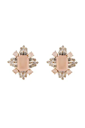 Rose Quartz Baguette Earrings
