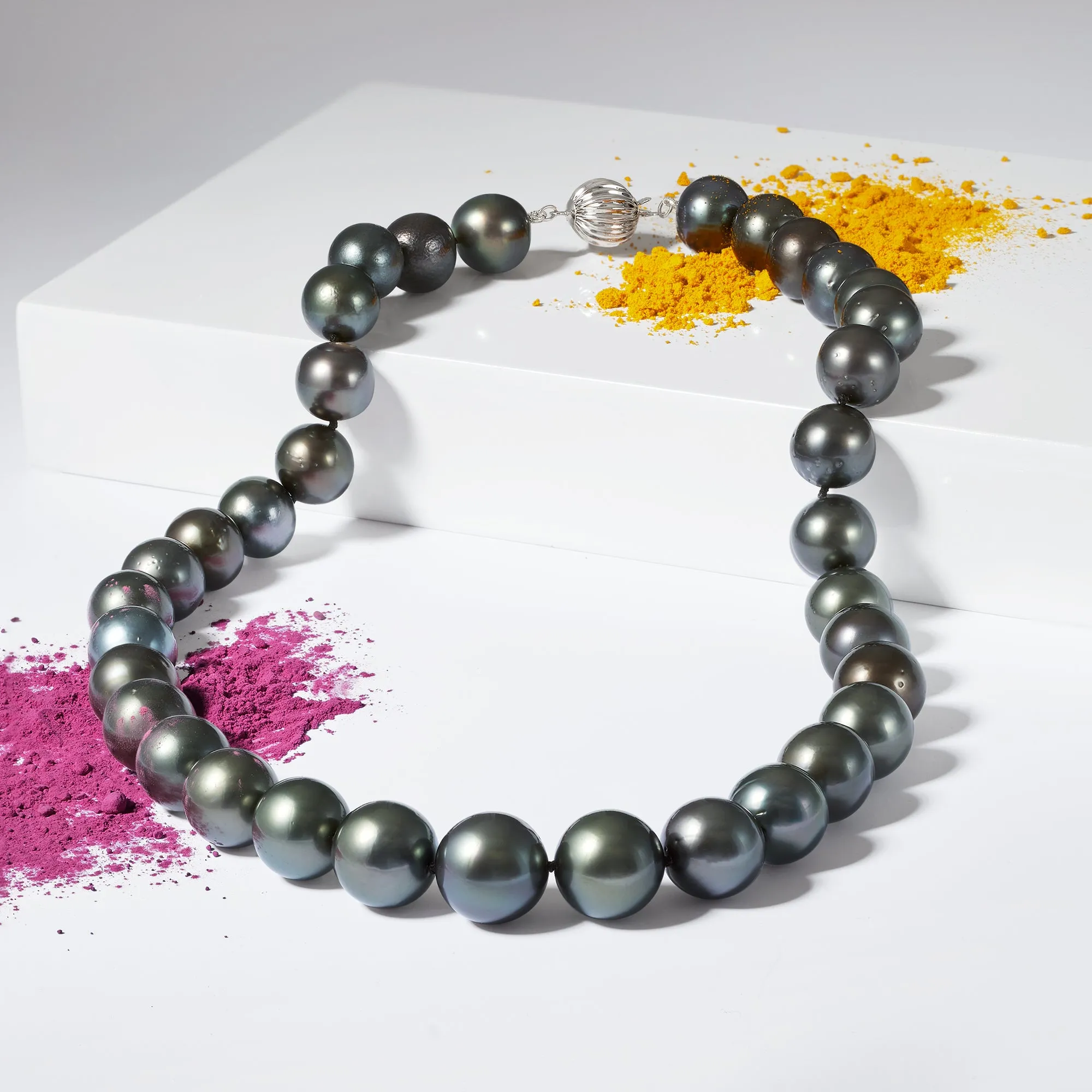 Ross-Simons 10-13mm Black Cultured Tahitian Pearl Necklace With 14kt White Gold