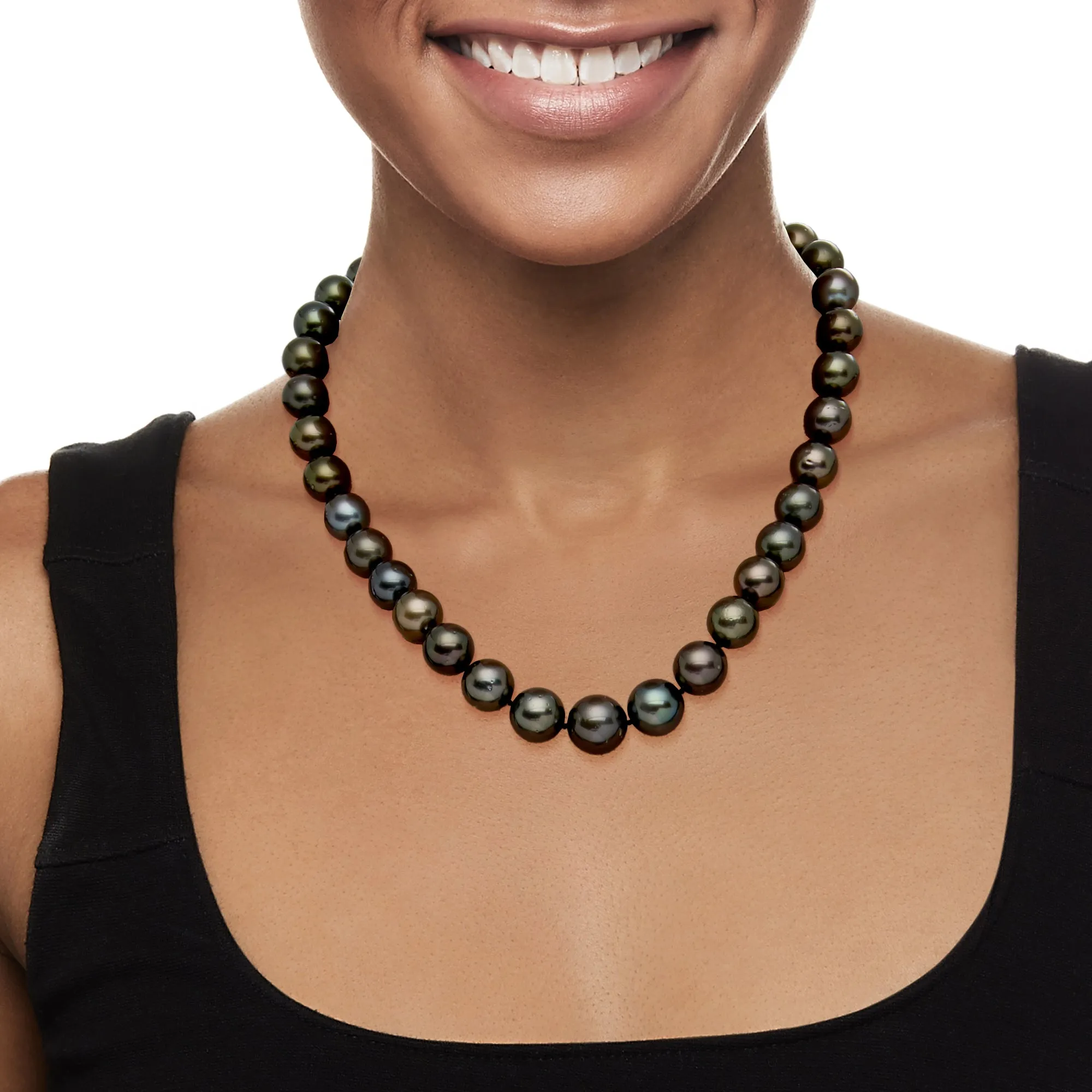Ross-Simons 10-13mm Black Cultured Tahitian Pearl Necklace With 14kt White Gold