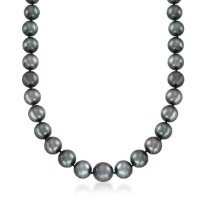 Ross-Simons 10-13mm Black Cultured Tahitian Pearl Necklace With 14kt White Gold