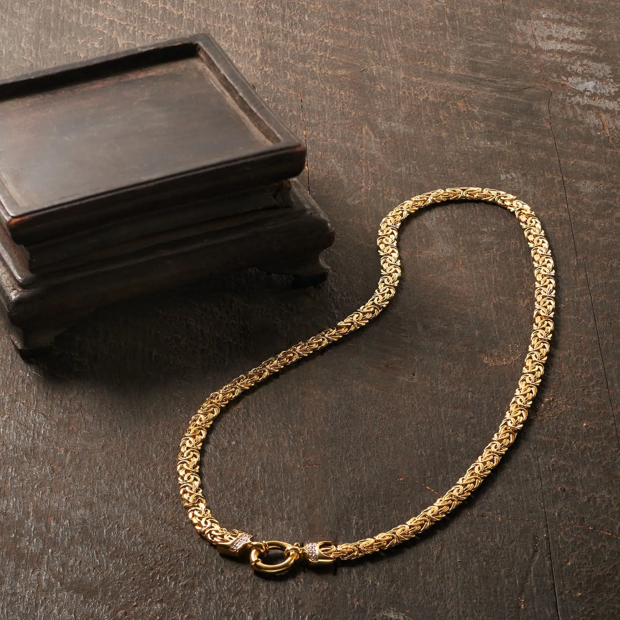 Ross-Simons 14kt Yellow Gold Byzantine Necklace With Diamond Accents