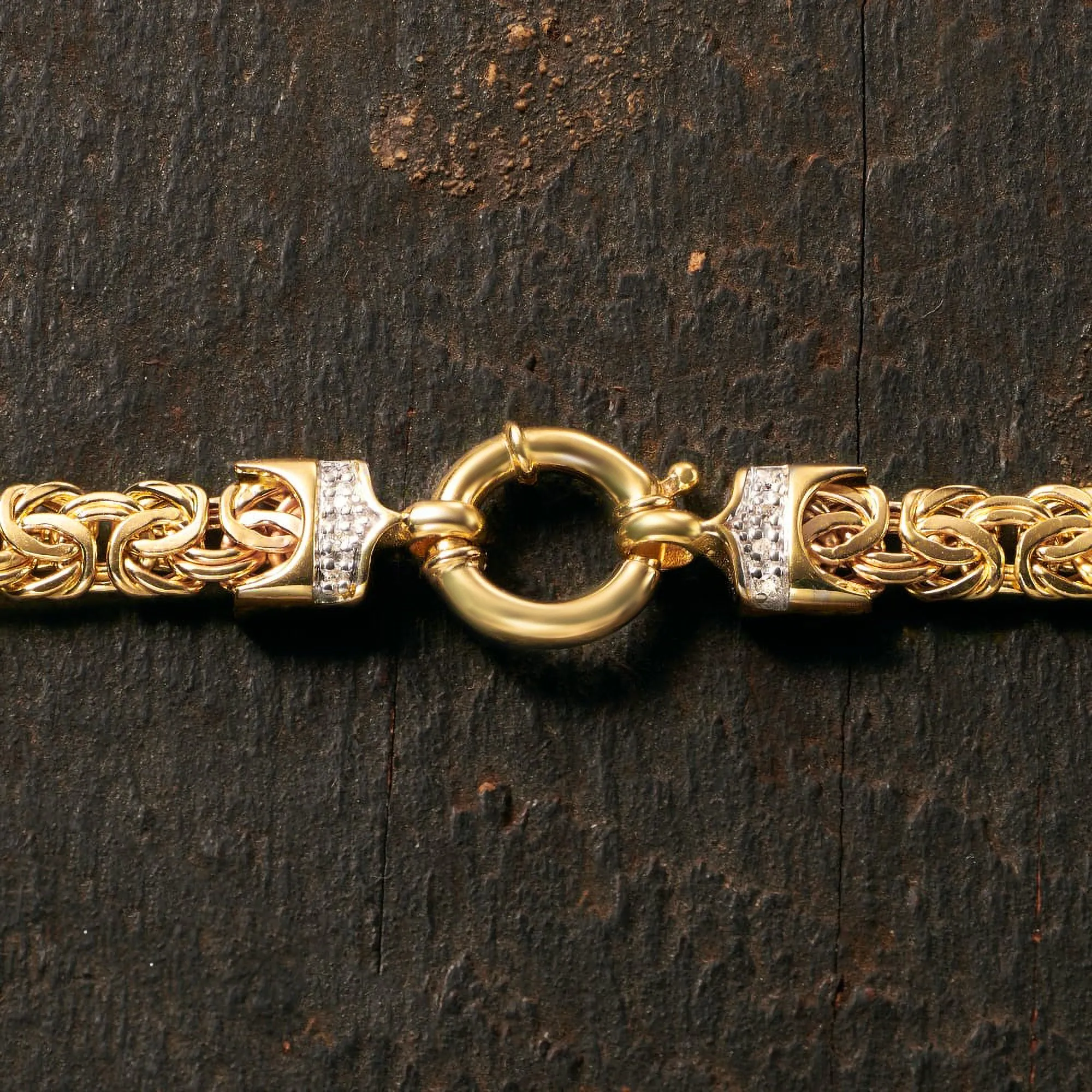 Ross-Simons 14kt Yellow Gold Byzantine Necklace With Diamond Accents