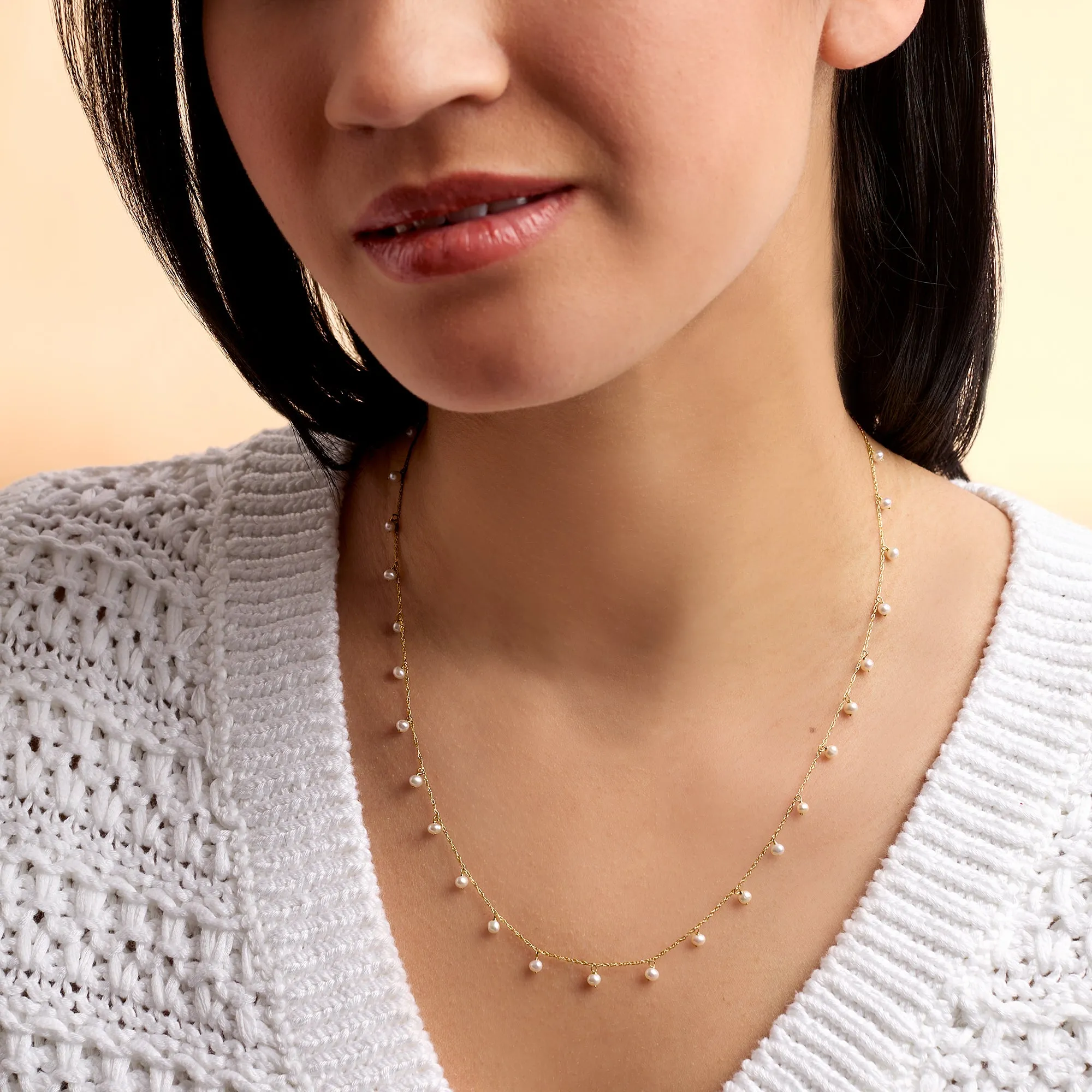 Ross-Simons 2.5-3mm Cultured Pearl Necklace in 14kt Yellow Gold