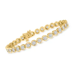 Ross-Simons 3.00- Bezel-Set Diamond Tennis Bracelet in 18kt Gold Over Sterling