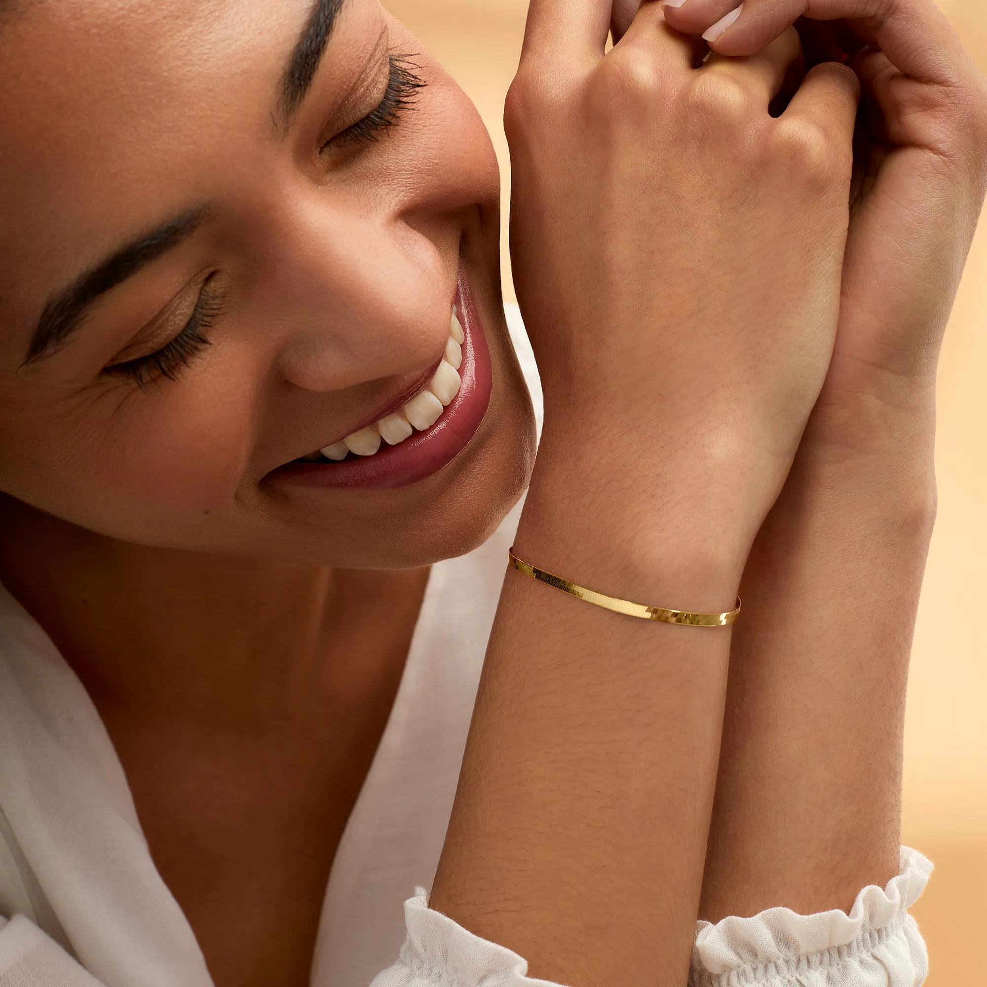 Ross-Simons 3mm 14kt Yellow Gold Herringbone Bracelet