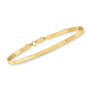 Ross-Simons 3mm 14kt Yellow Gold Herringbone Bracelet