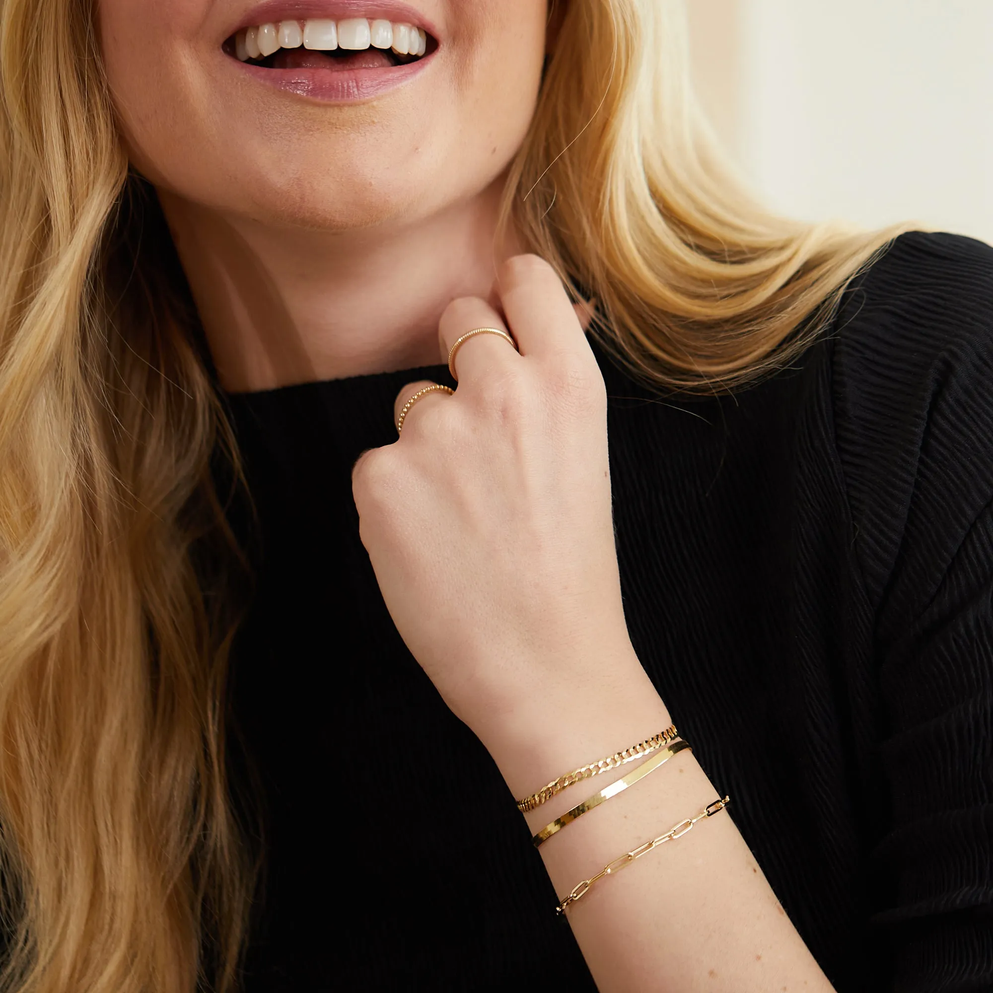 Ross-Simons 3mm 14kt Yellow Gold Herringbone Bracelet