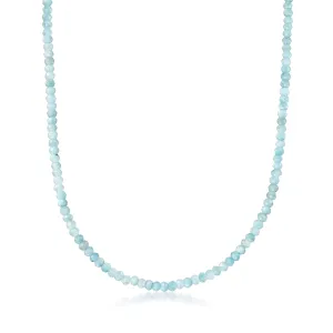 Ross-Simons Aquamarine Bead Necklace in 14kt Yellow Gold With Magnetic Clasp